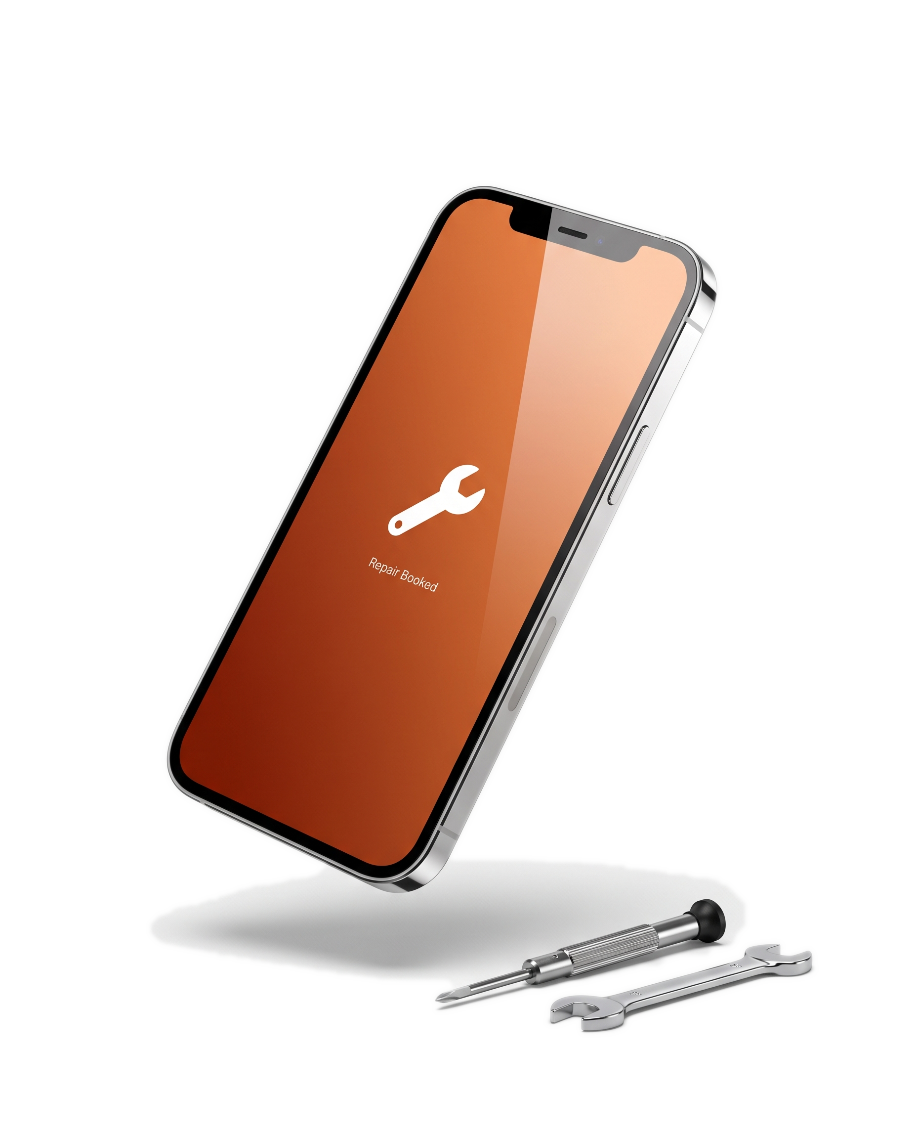 Phone showing a booked repair with Repairs by Sellcondhand